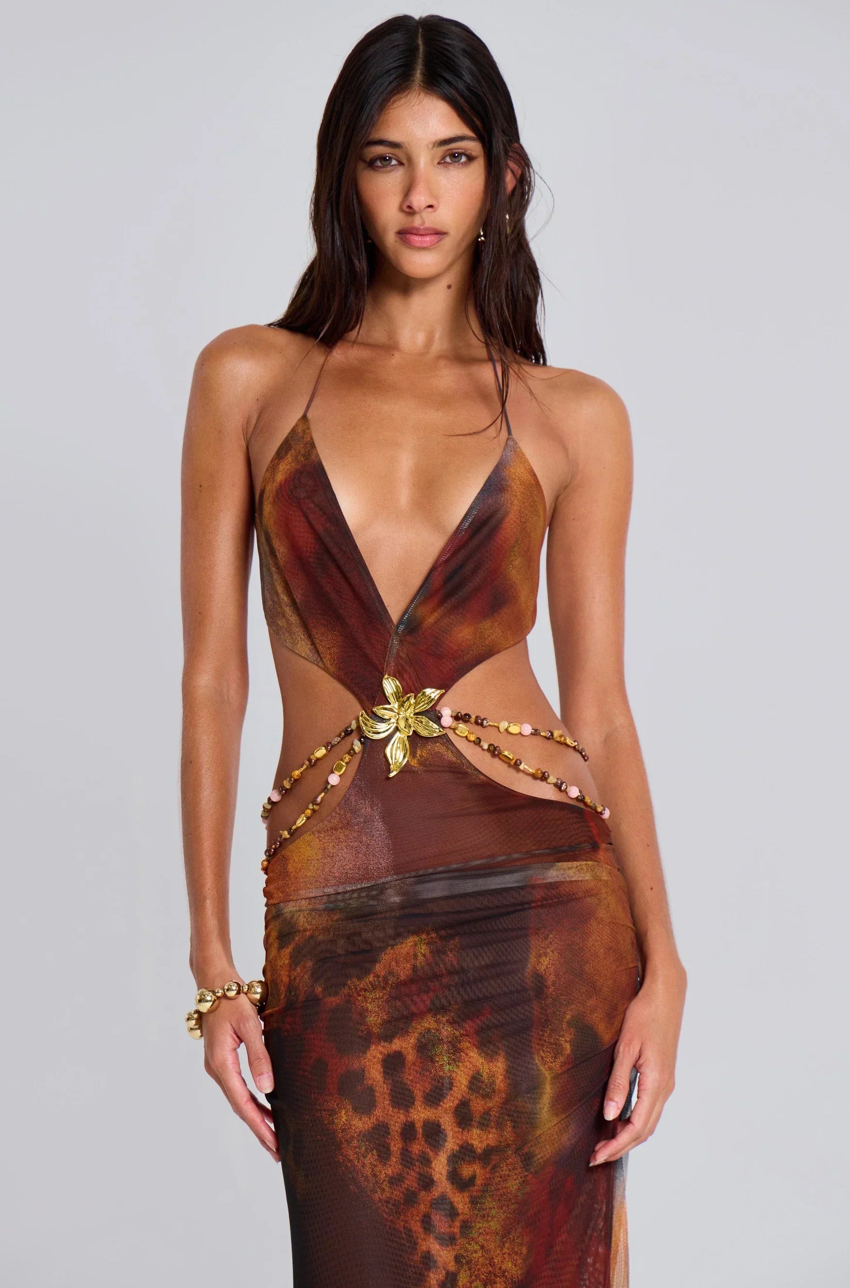 Seductress Halter Maxi Dress