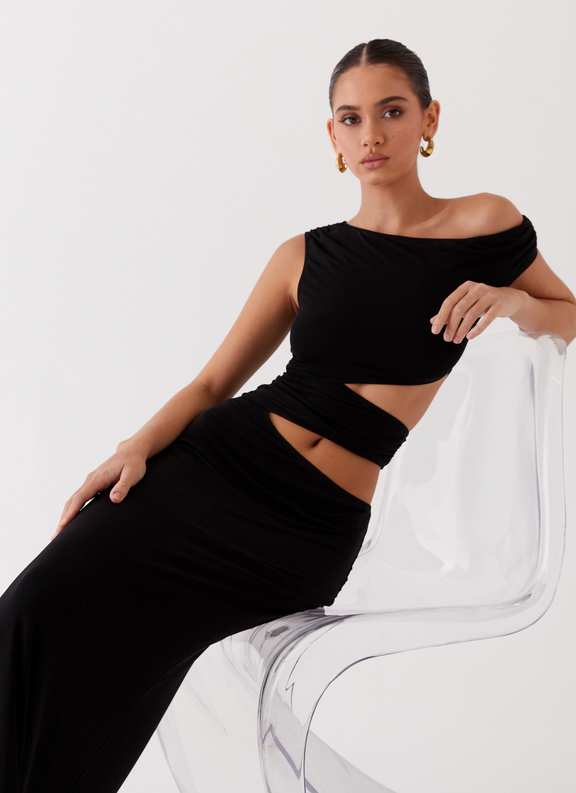 Celeste Cut-Out Maxi Dress | Black