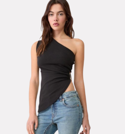 Asymmetrical Buckle Top