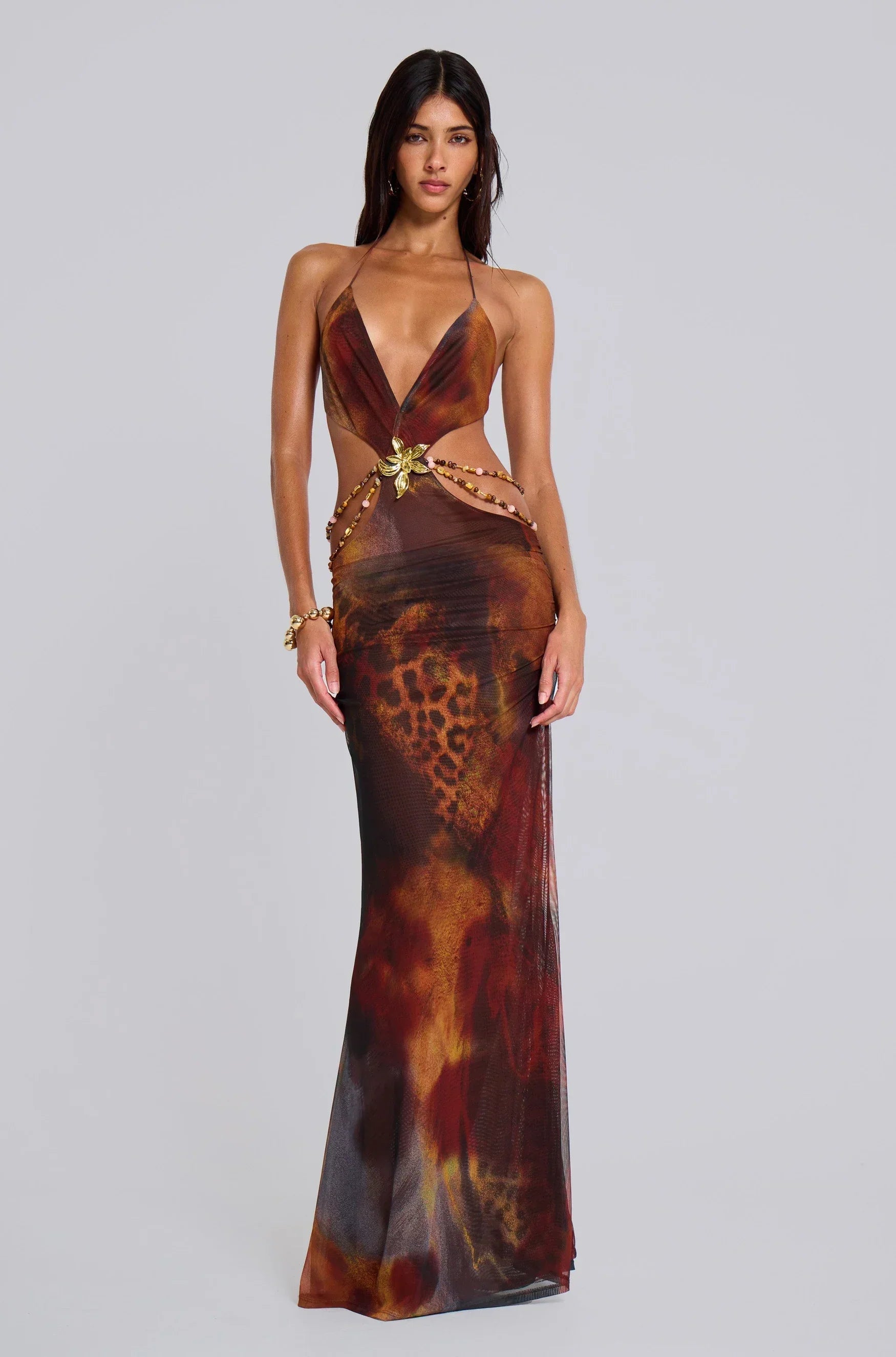 Seductress Halter Maxi Dress
