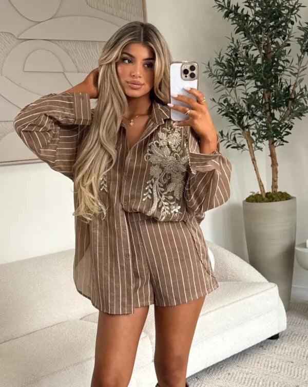 Lotus Two Piece Set Brown