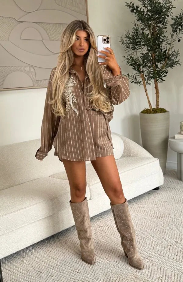 Lotus Two Piece Set Brown